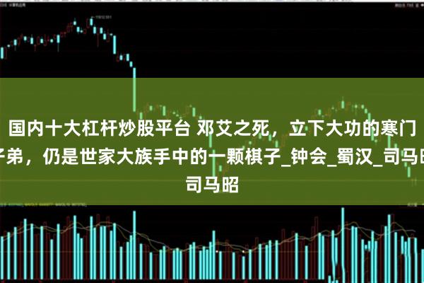 国内十大杠杆炒股平台 邓艾之死，立下大功的寒门子弟，仍是世家大族手中的一颗棋子_钟会_蜀汉_司马昭
